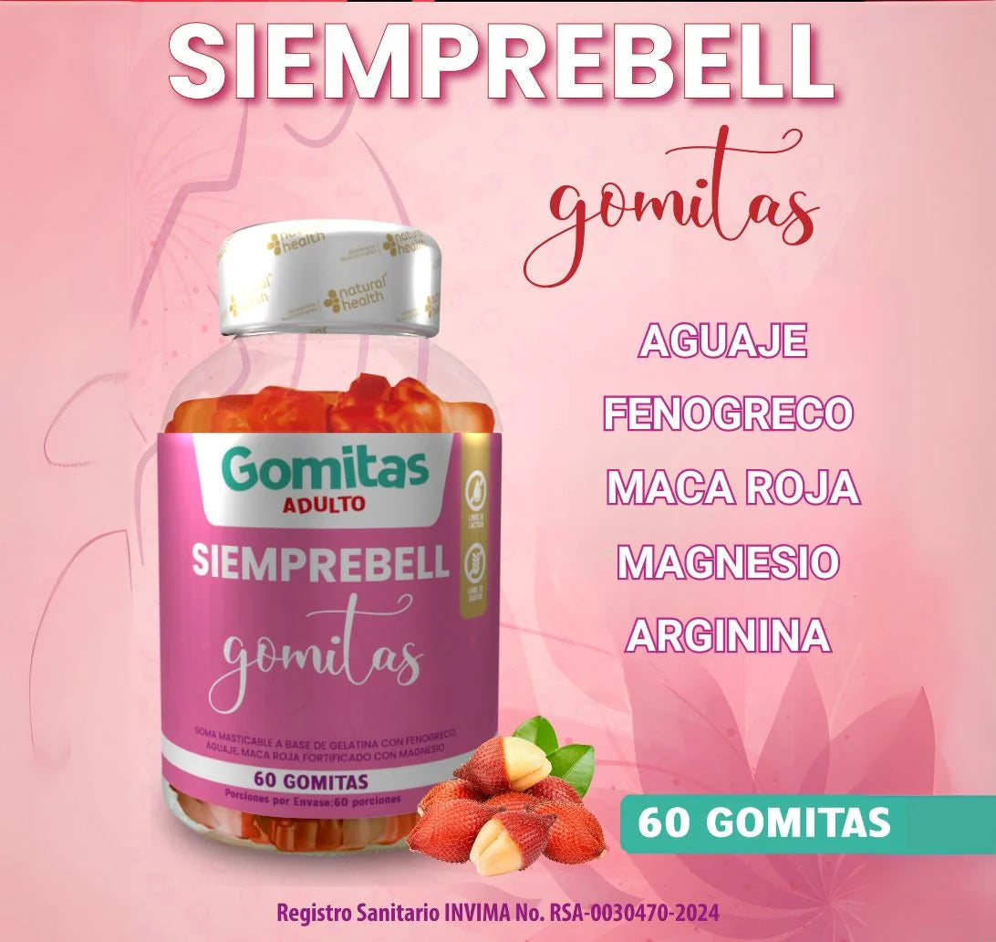 Gomitas BBL de Aguaje Siemprebell®: Aumenta tus glúteos y pechos a partir del primer mes