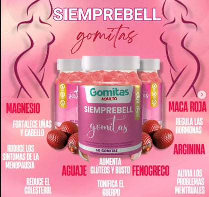 Gomitas BBL de Aguaje Siemprebell®: Aumenta tus glúteos y pechos a partir del primer mes